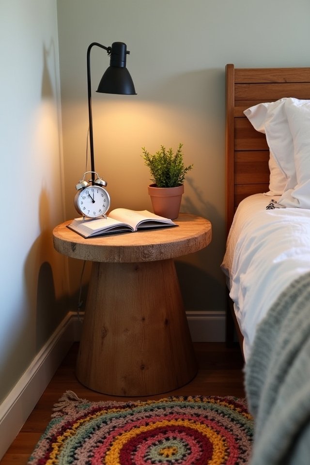 repurposed stool side table