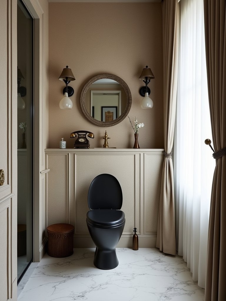 retro black toilet accessories
