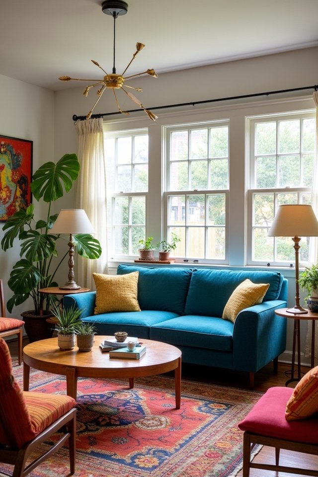 retro blue couch charm