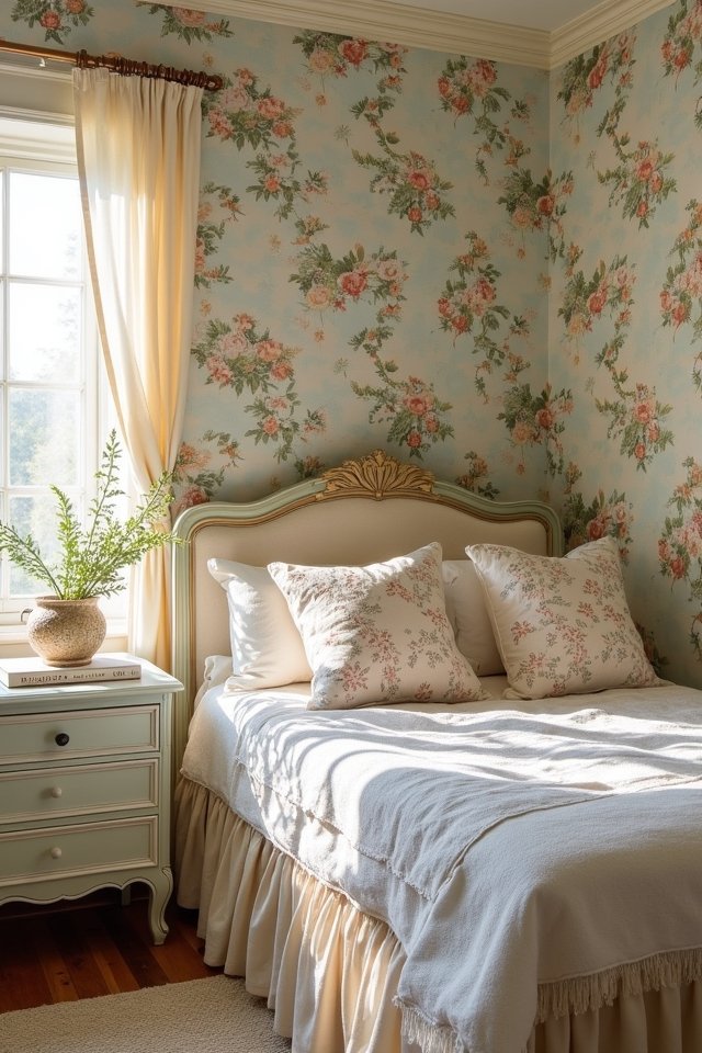 retro floral bedroom charm