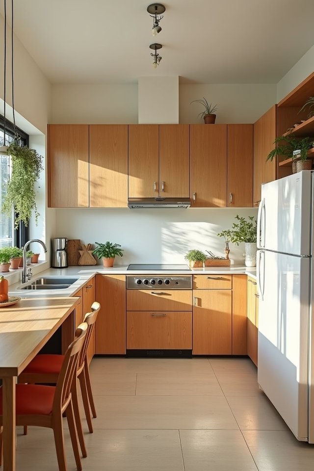 retro light oak kitchens