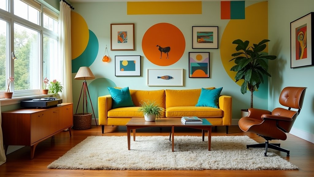 retro living room decor