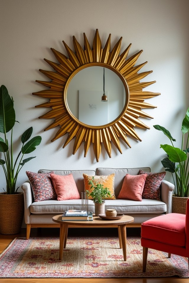 retro sunburst mirror charm