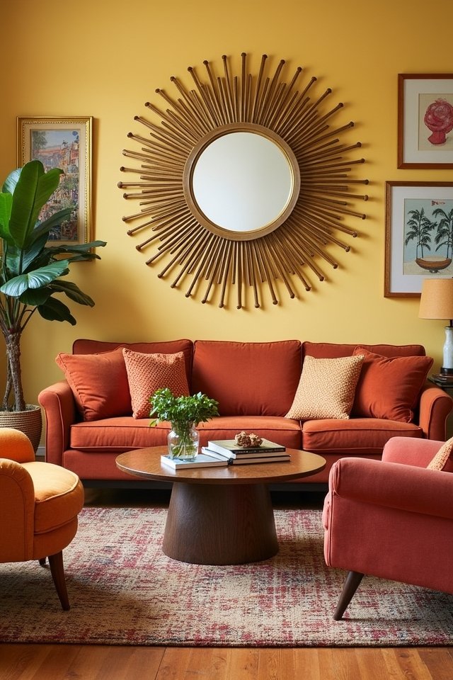 retro sunburst mirror decor