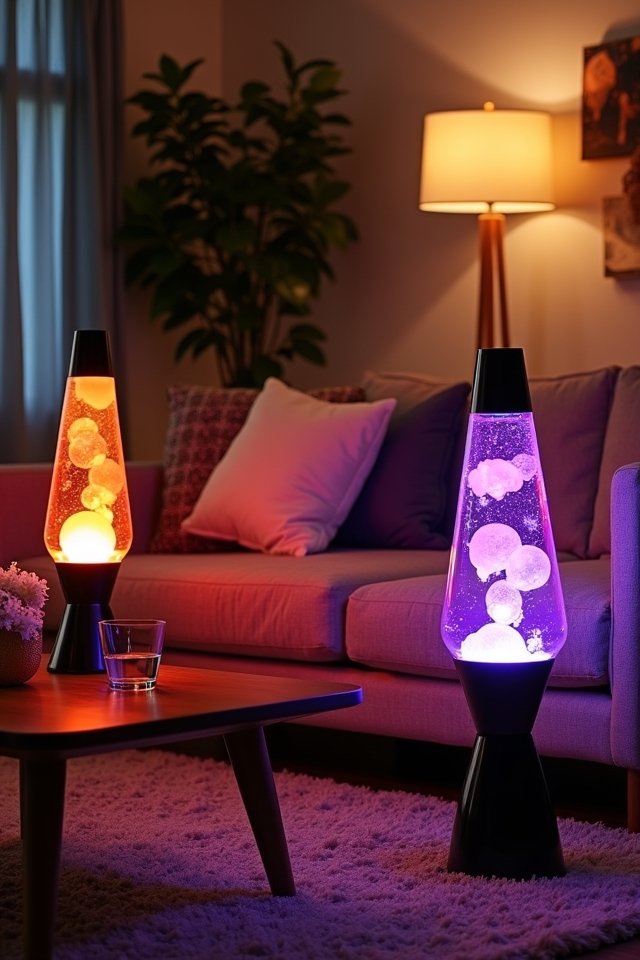 retro vibe with lava lamps
