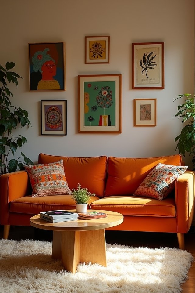 retro vibrant cozy living room