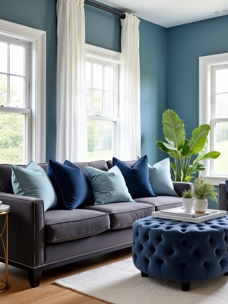 revitalizing cerulean and charcoal