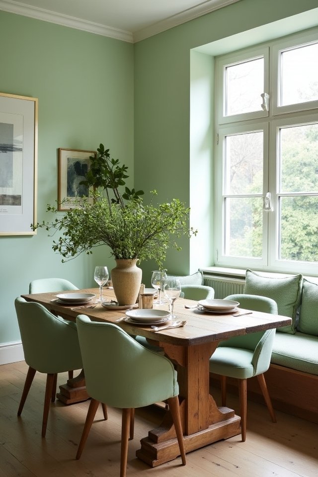 revitalizing light green dining