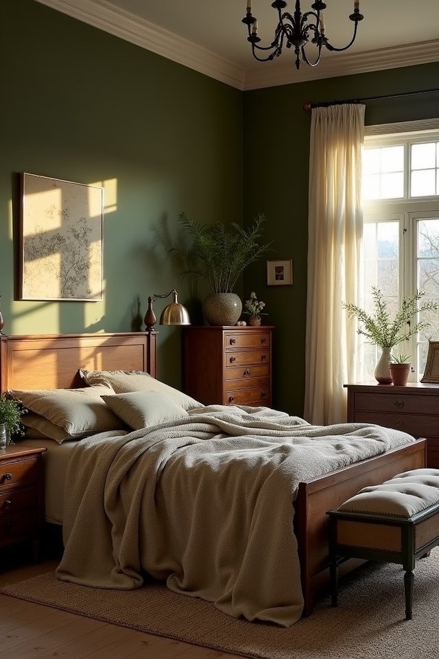 revitalizing olive green bedroom