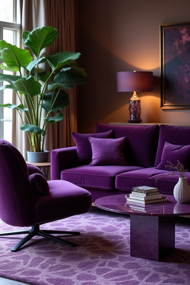 rich purple accent furniture