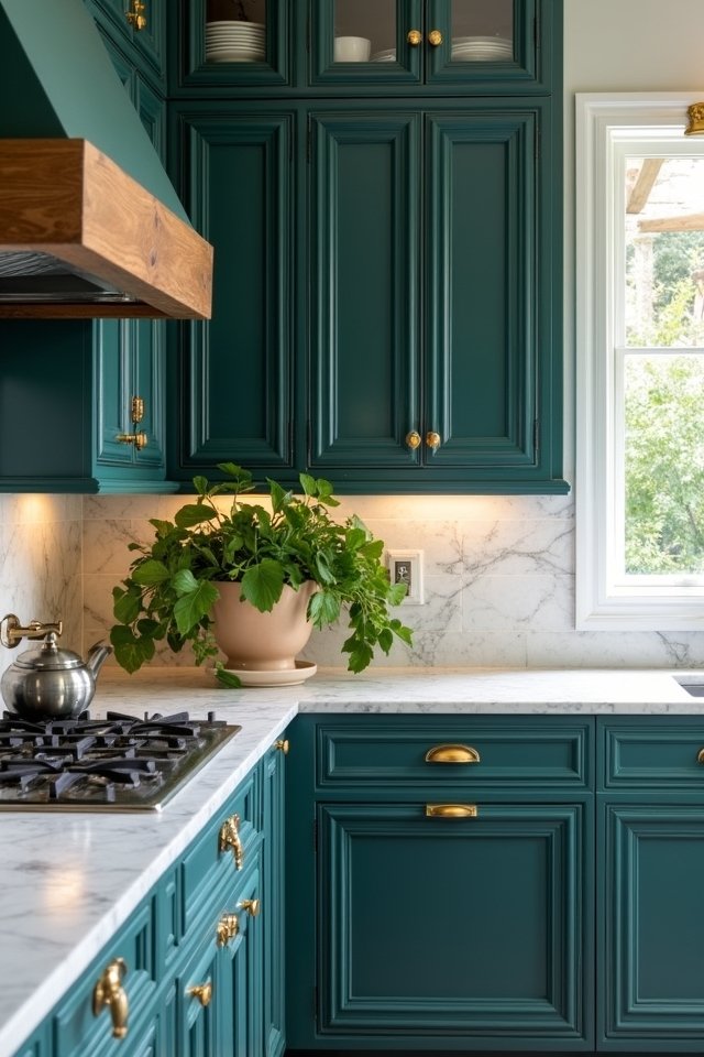 rich teal kitchen tranquility