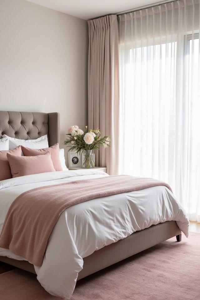 romantic blush and taupe