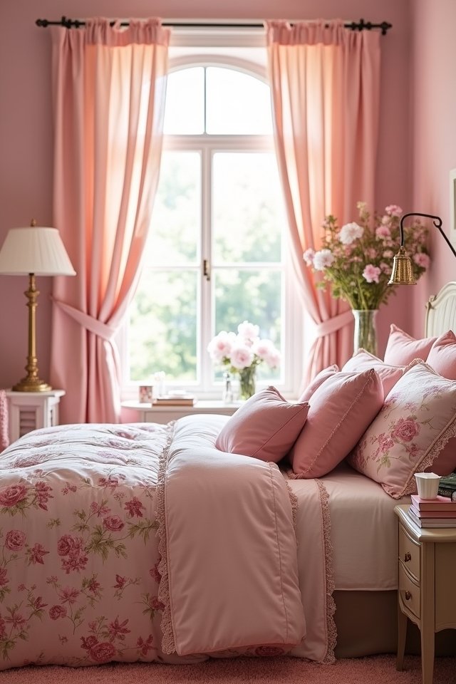 romantic floral bedding accents