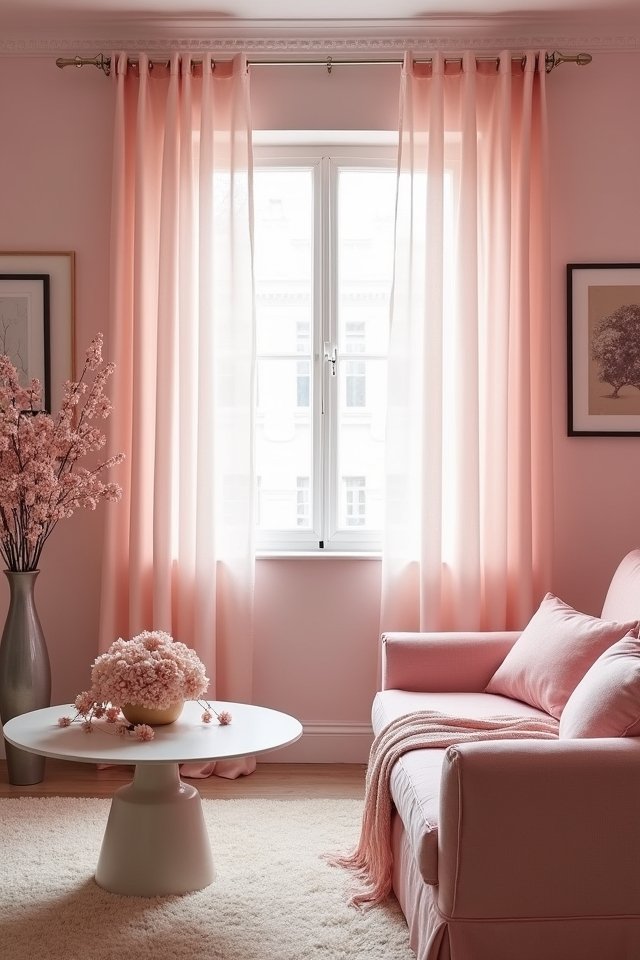 romantic pink curtain styling