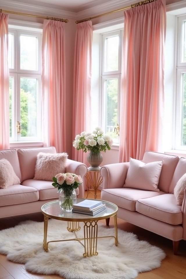 romantic pink drapes glamour
