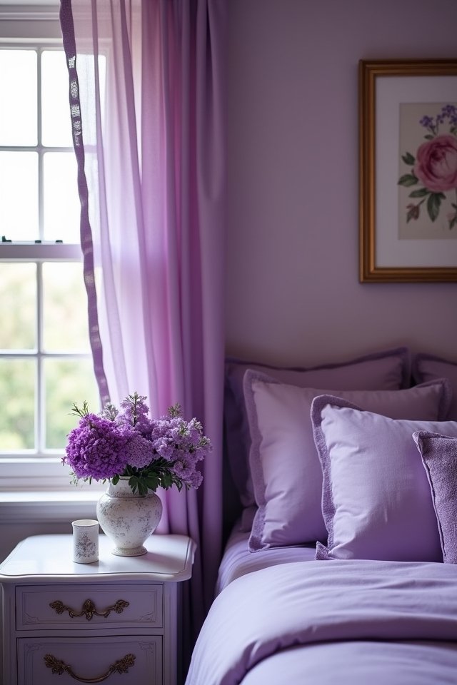 romantic purple floral arrangements