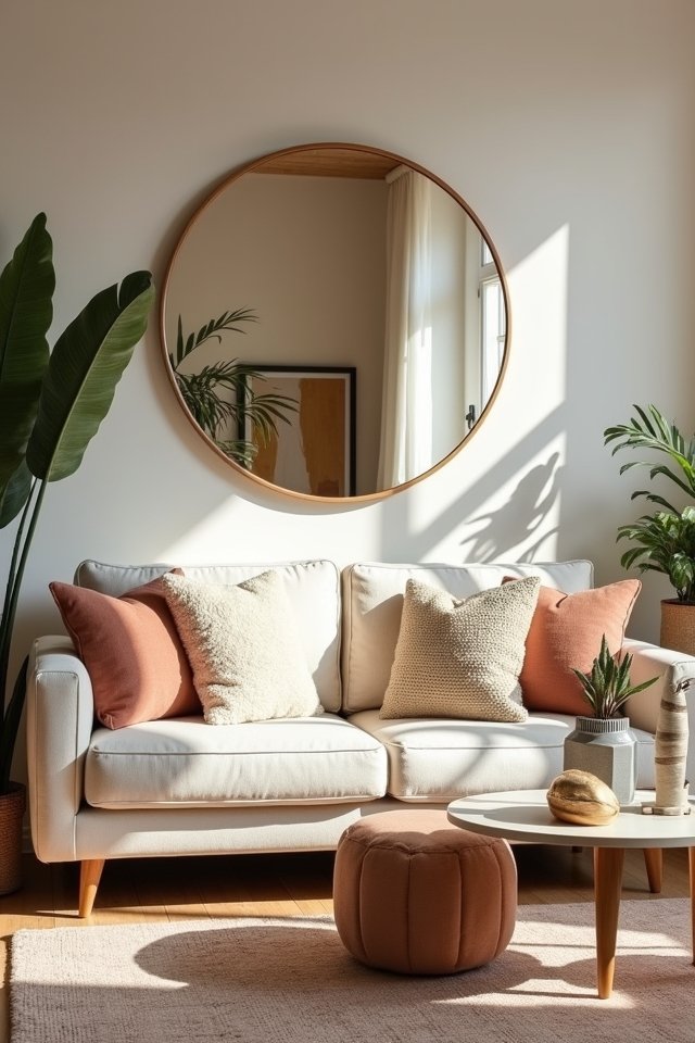 round mirrors soften edges