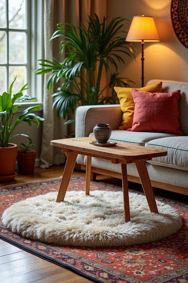 round rugs soften spaces