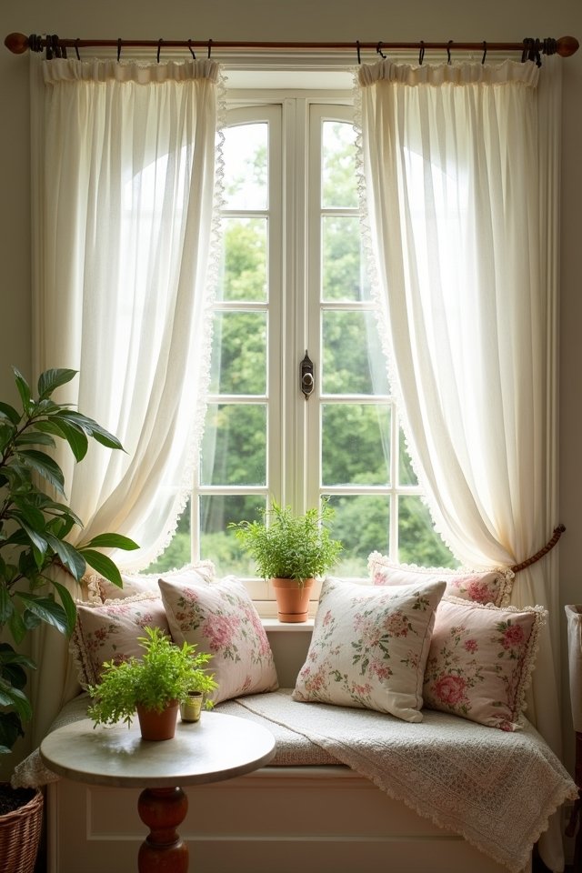ruffled curtains cottage charm