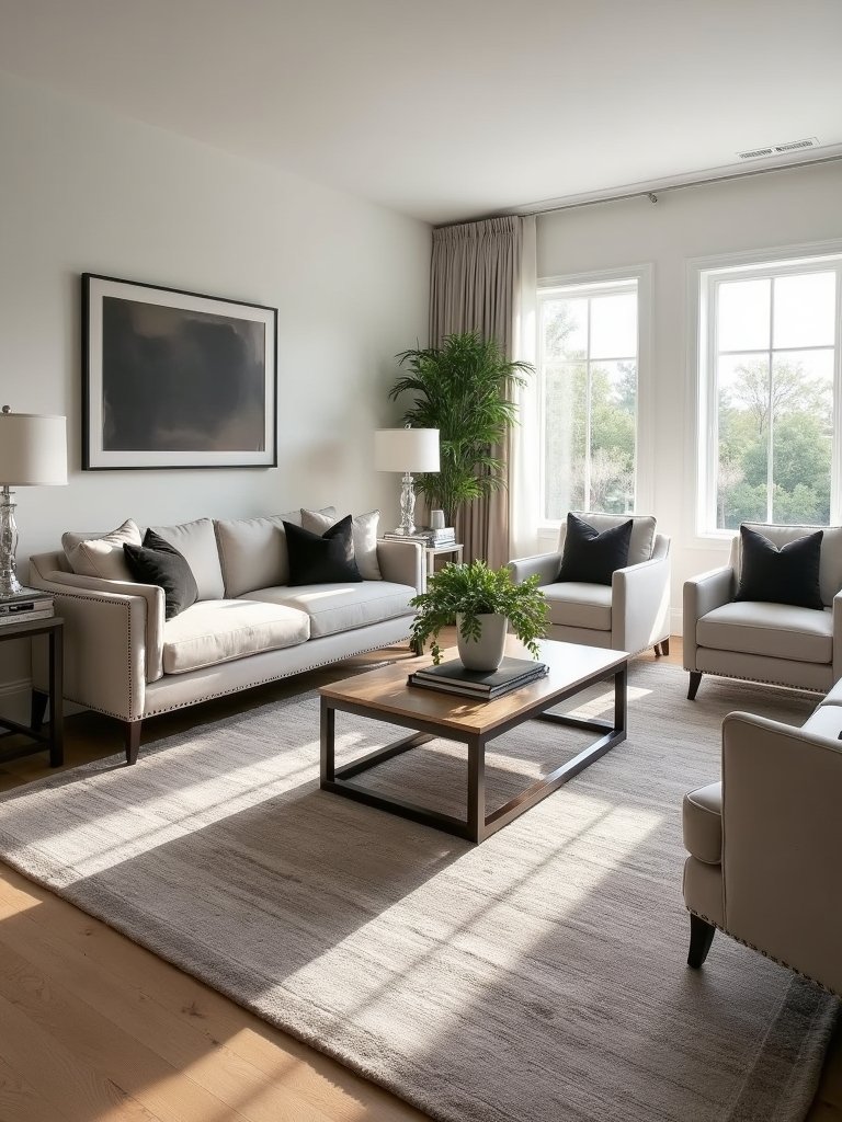 rug as living room centerpiece