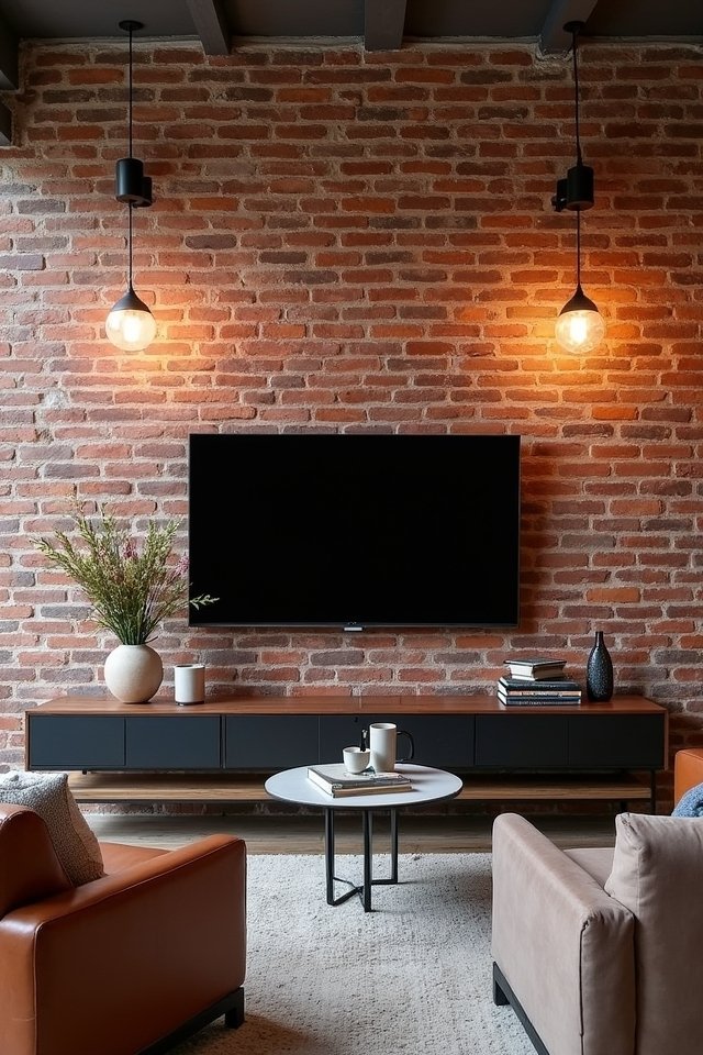 rugged industrial brick finish