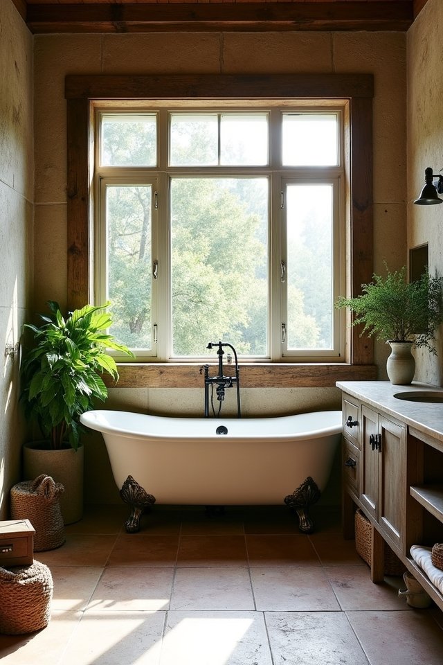 rustic bathroom natural elements