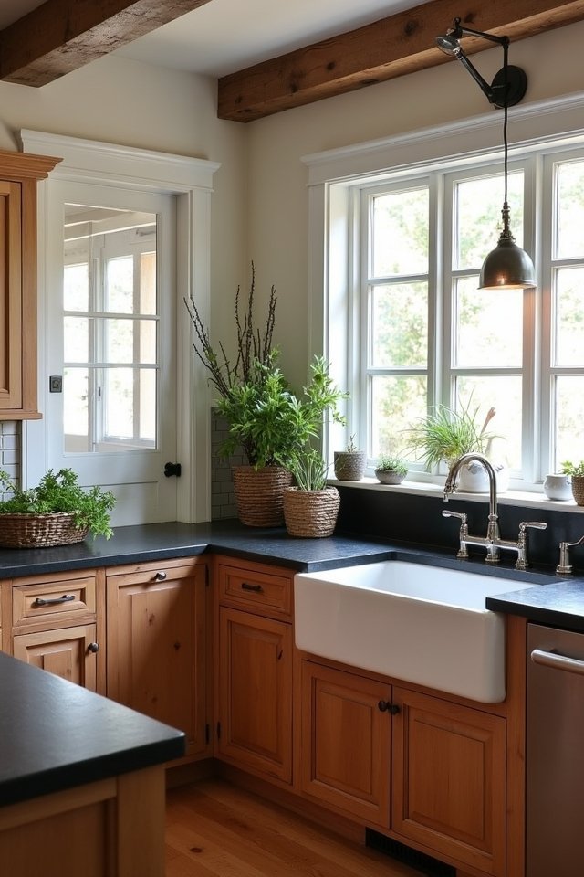 rustic black butcher block