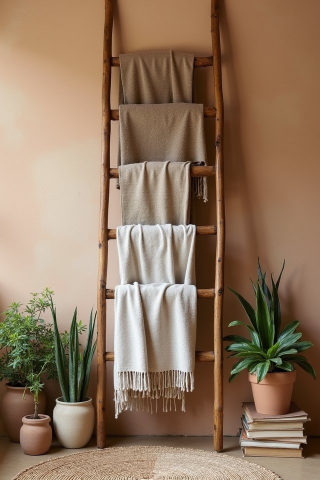 rustic blanket display solution