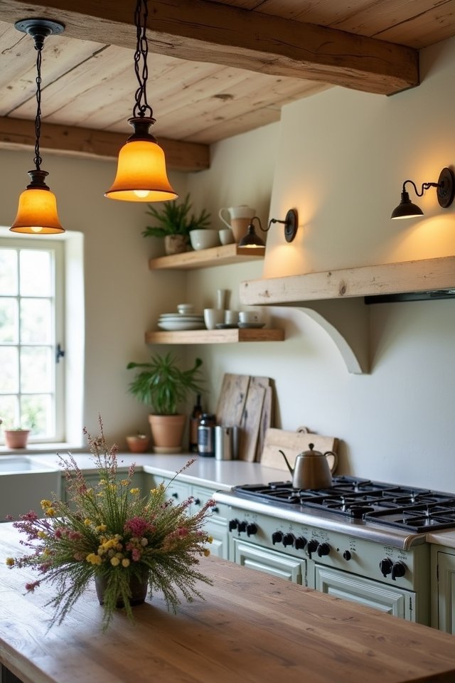 rustic charm through lighting
