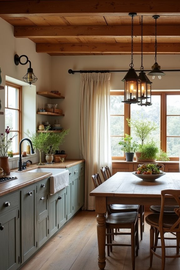 rustic charm through lighting