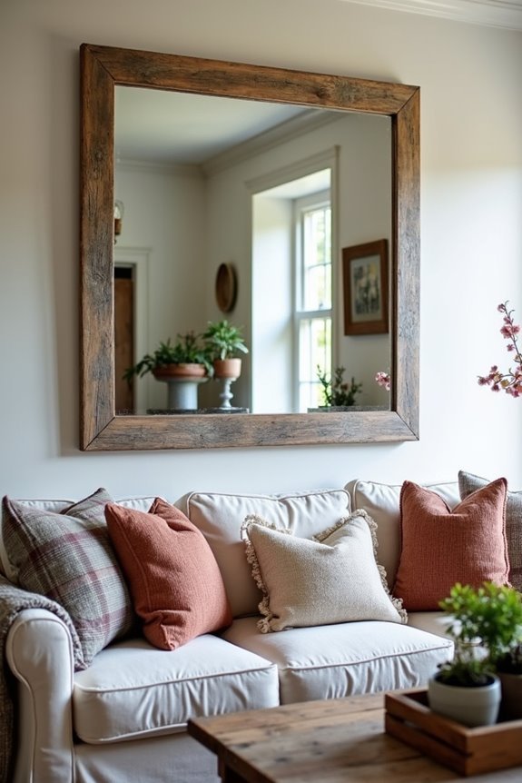 rustic charm through mirrors