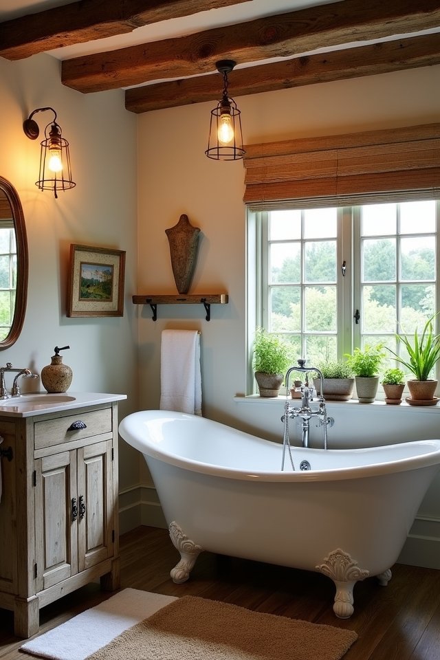 rustic charm with ambient lighting