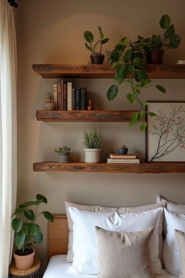 rustic charm with shelves