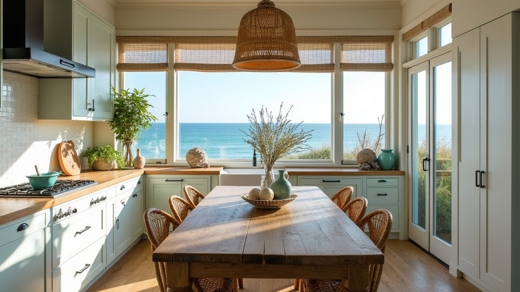rustic coastal kitchen cabinets