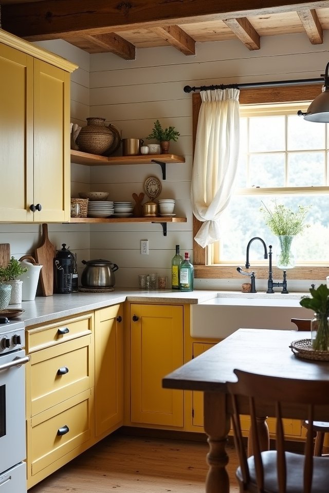 rustic corn yellow kitchens