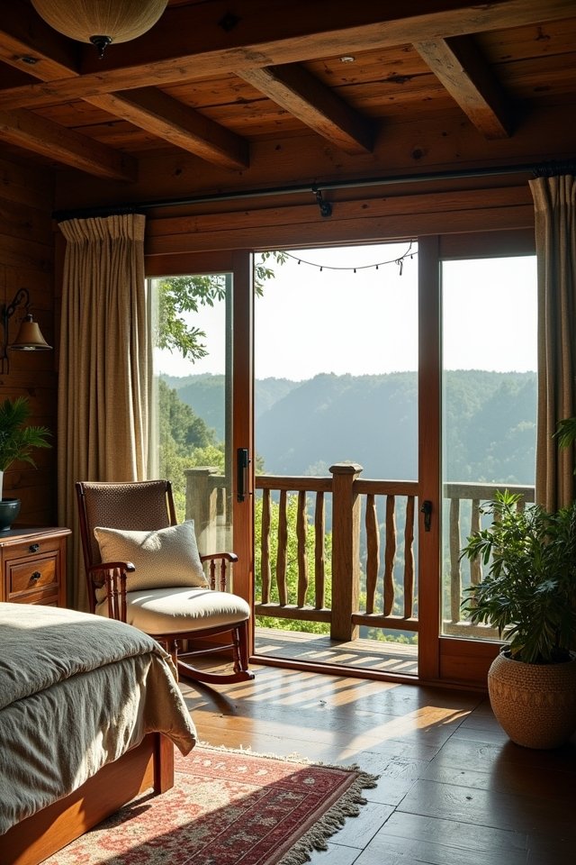 rustic cozy balcony retreat