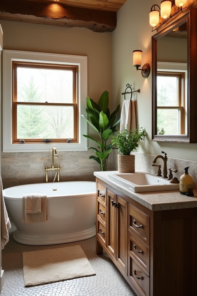 rustic cozy bathroom retreat