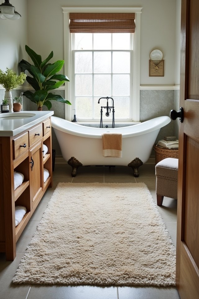 rustic cozy bathroom textures
