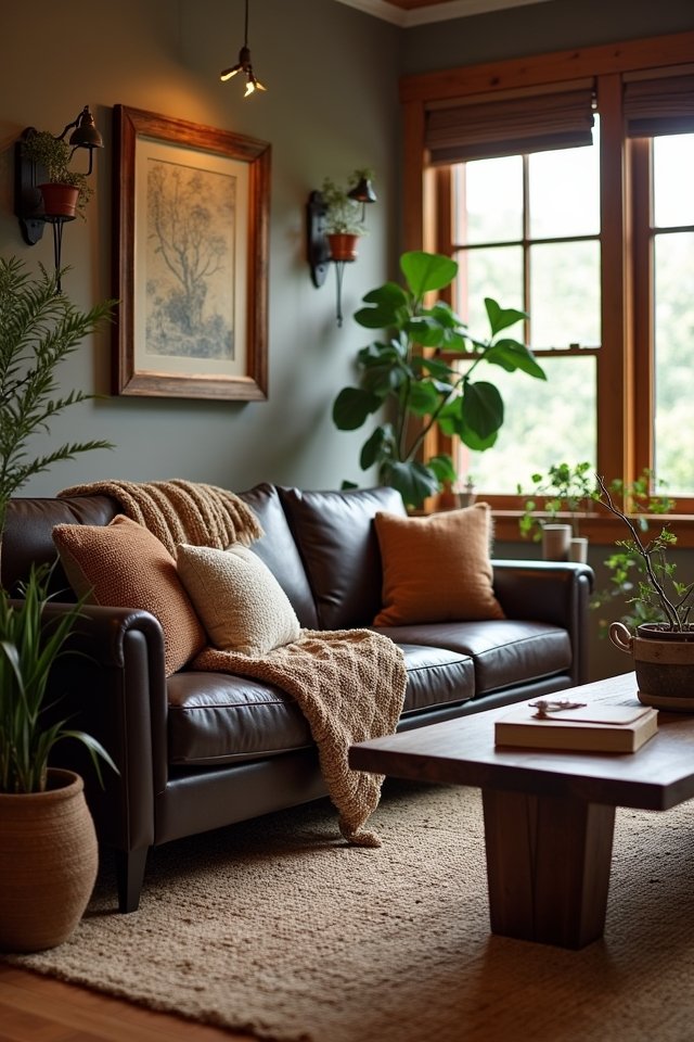 rustic cozy textured living