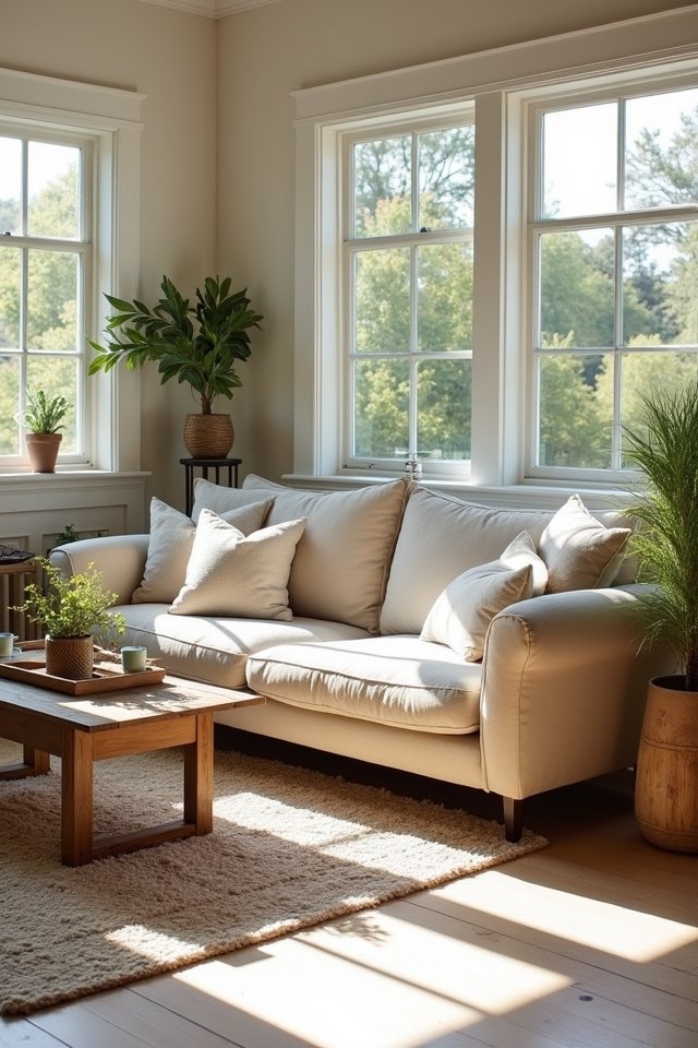 rustic cozy whitewashed flooring