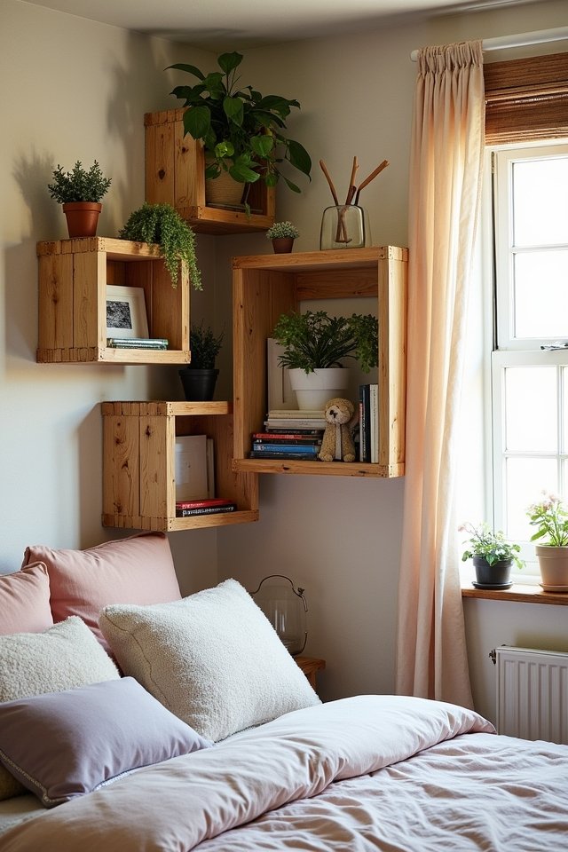 rustic crate shelf transformation