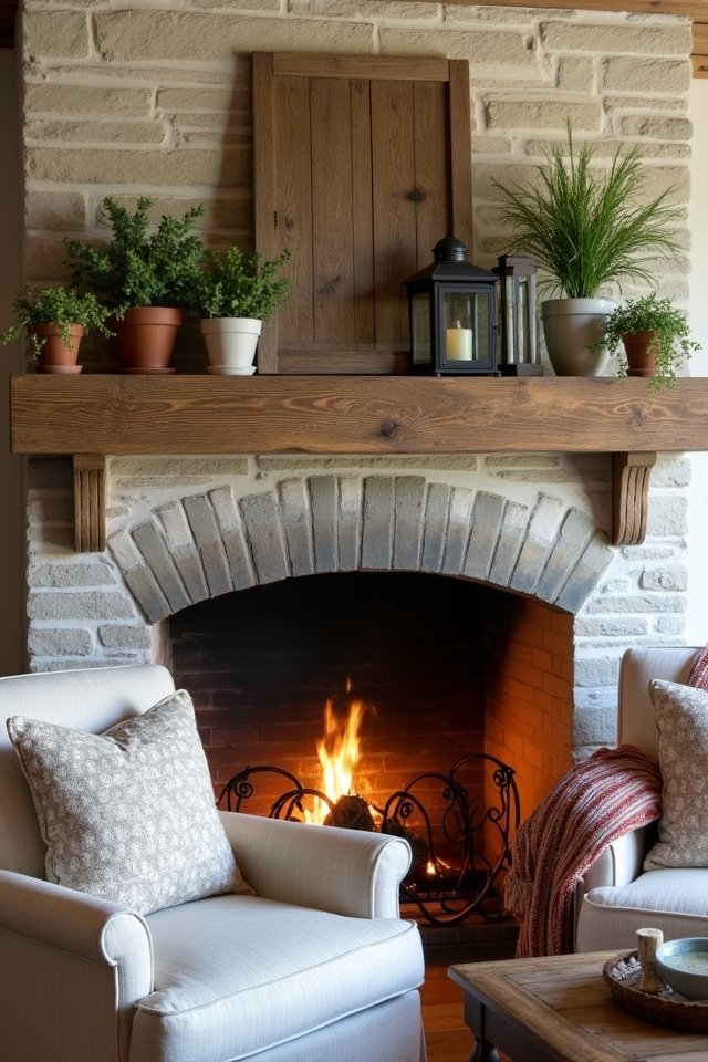 rustic farmhouse mantel designs