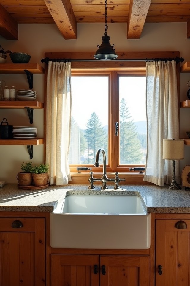 rustic farmhouse sink installation