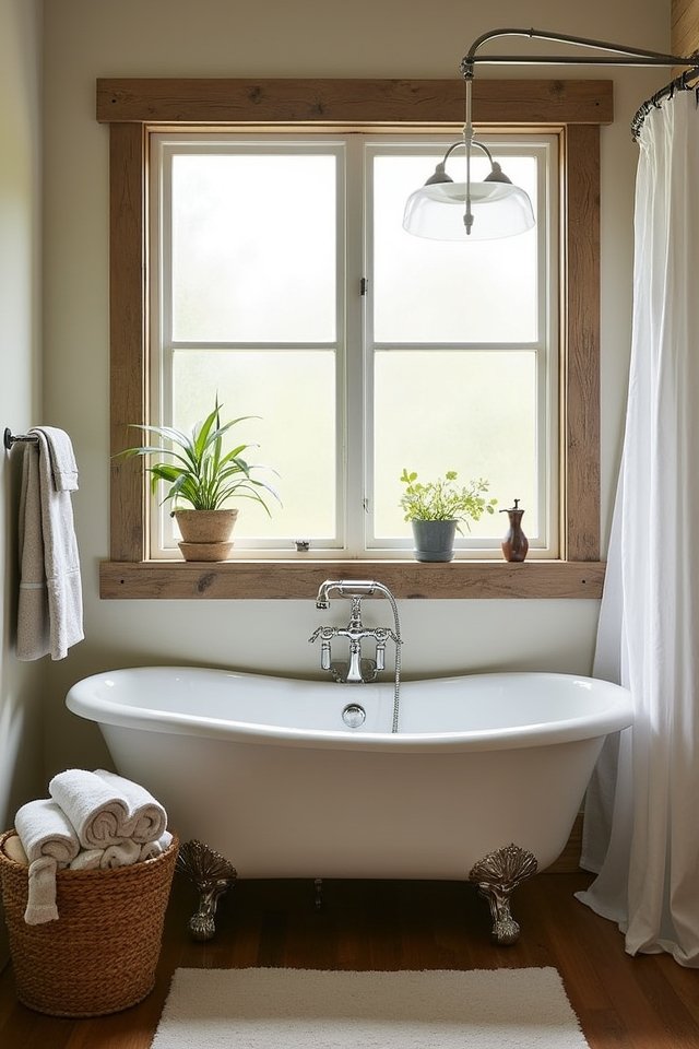 rustic farmhouse tub shower