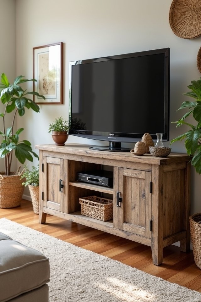 rustic farmhouse tv stand features