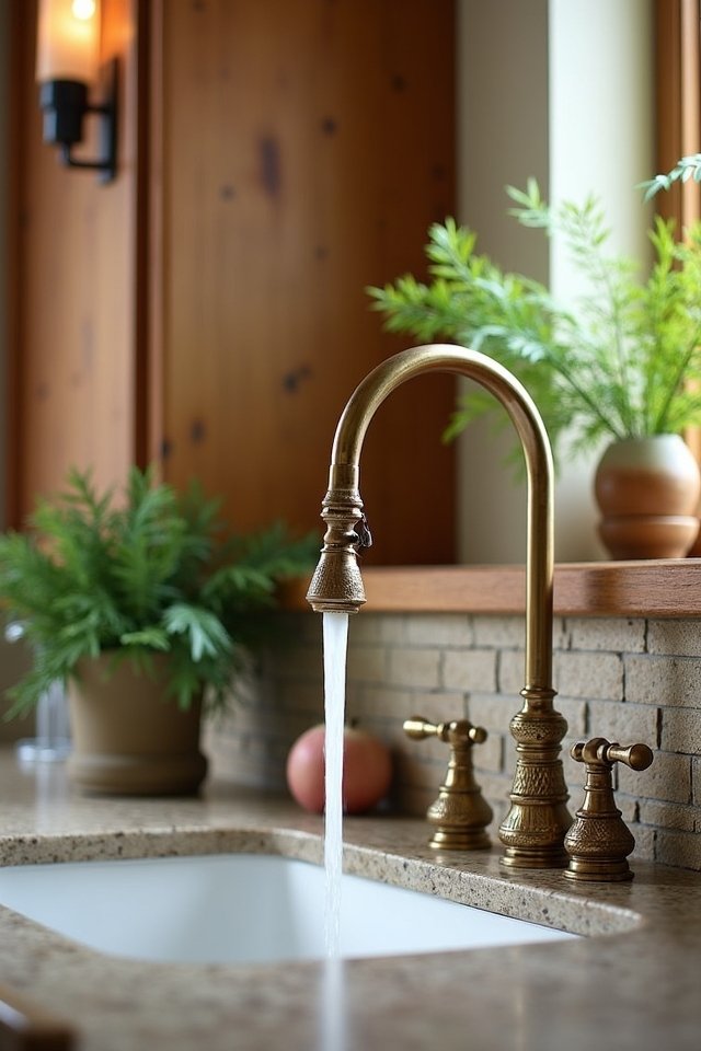rustic gold pull down faucet