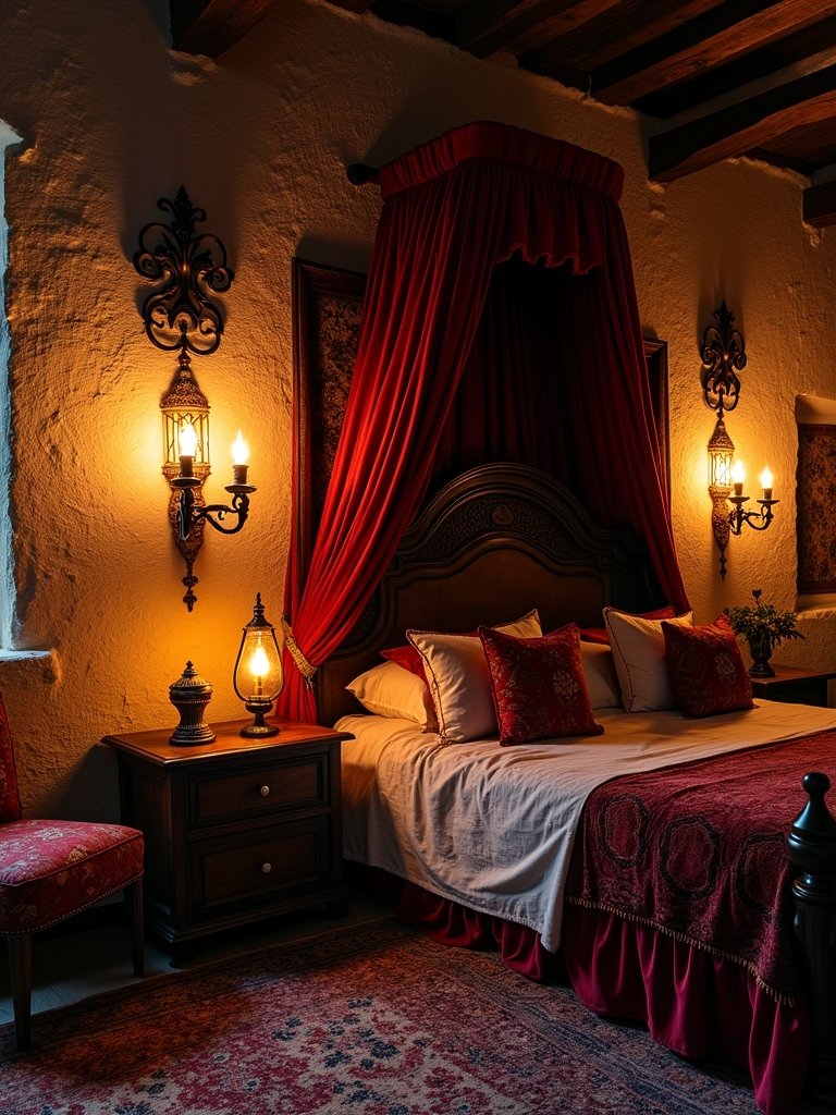 rustic lanterns create ambiance