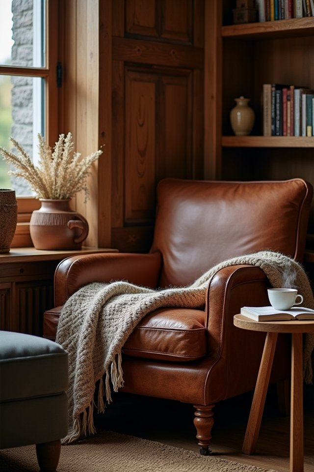 rustic leather comfort chair