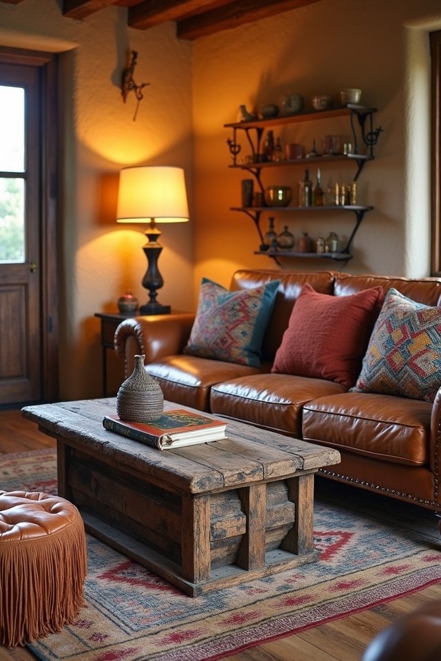 rustic leather home accents
