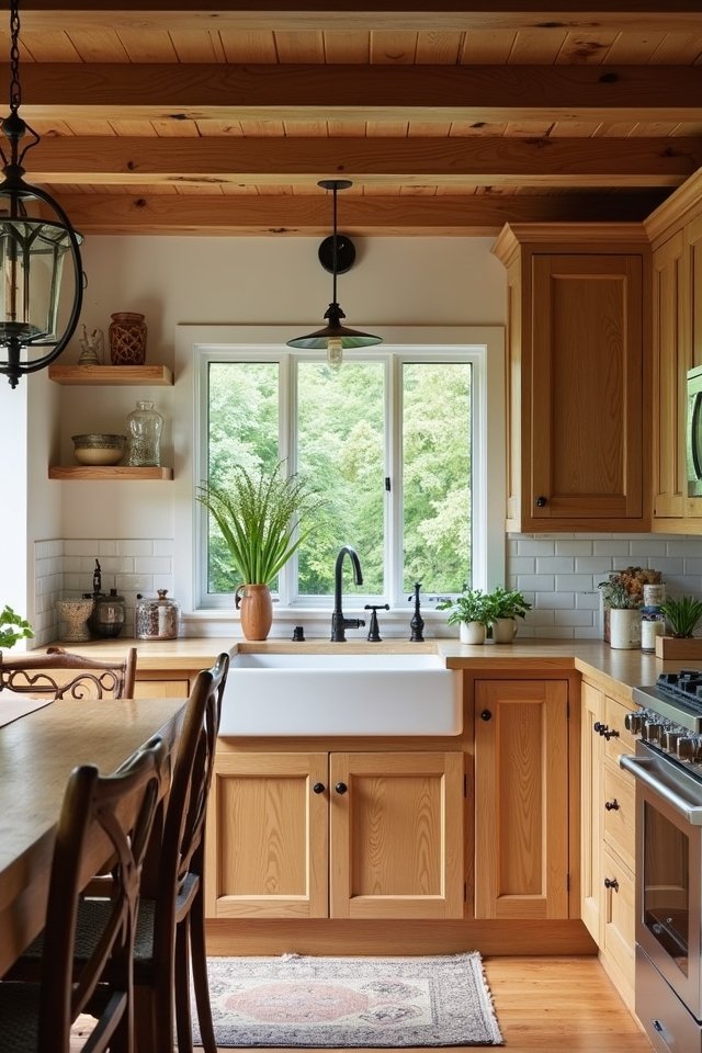rustic light oak kitchen